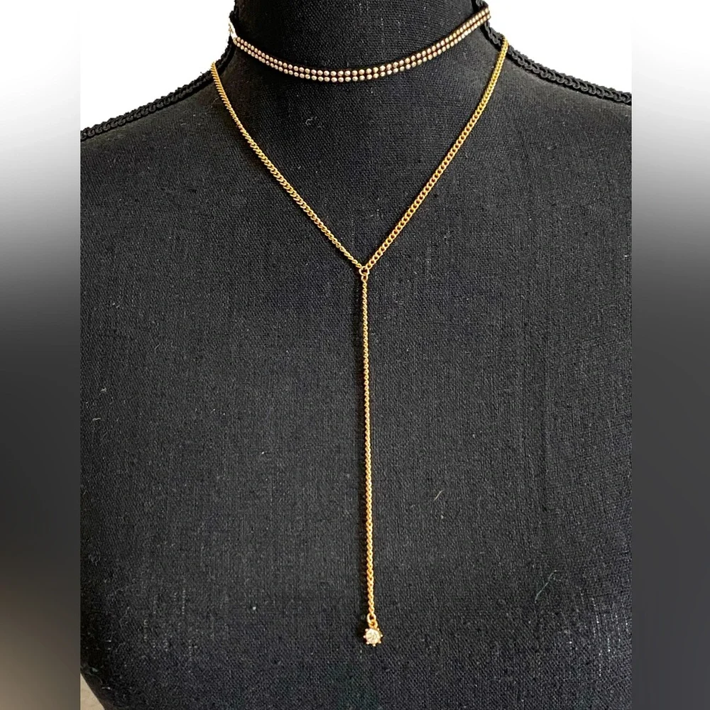 Carisma 2-piece black and gold necklace and choker set